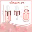 Didaey 100 Pcs Mini Glass Oil Dropper Bottle Bulk, Clear Essential Small Empty Bottles Sample Containers Perfume Liquid Vials with Cap for Traveling (2 ml,Pink Body)