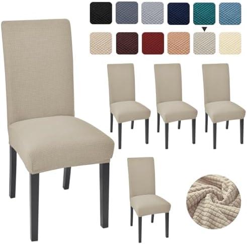 Covers for Dining Room Set of 4 Kitchen Chair Seat Covers, Dining Room Chair Covers Chair Slipcover Parsons Chair Covers, Taupe