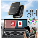 2025 Upgraded Wireless Carplay and Android Auto Dongle Support Netflix/YouTube, CarPlay Ai Box with USBAC and USBCC Cable for iPhone Android,Convert Wired to Wireless Car Play Stream to Your Car