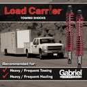 Gabriel 43181 Load Carrier Rear Towing Shock Absorbers for Chevrolet Silverado 1500, Suburban, Tahoe; Dodge Ram 1500; GMC Yukon, Jeep Gladiator; Nissan Titan (1 Pair)