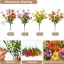 ZFProcess Artificial Flowers Faux Plants Outdoor Fake Flowers Spring Decor,12 Bundles Realistic Plastic Plant Colorful Daisy UV Resistant for Porch Patio Home Yard Garden Window Box Pot Planters
