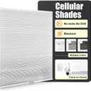 SERLMWNT No Drill Cordless Blackout Cellular Shades,30" W x 64" H,White
