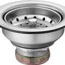 MOEN 22036 Collection 3-1/2 Inch Kitchen Sink Stainless Steel Basket Strainer with Drain Assembly, Pack of 1, Stainless