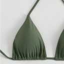 GORGLITTER Women's High Waisted Thong Bikini Set Halter Triangle Tie Back Swimsuit Bathing Suit (Green, XL)