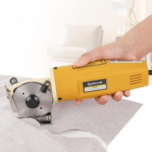 CGOLDENWALL Electric Rotary Fabric Cutter, Multi-layer Electric Fabric Scissors, 1"Cutting Thickness, for Cloth Fabric Leather and Carpet, with Replacement Blades, Sharpening Stones, 110V