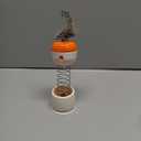 Interactive Cat Toy with Spring Swing, Suction Cup Base, Treat Dispenser, Pet Self Fun Toy, Slow Food DispenserOrange & White