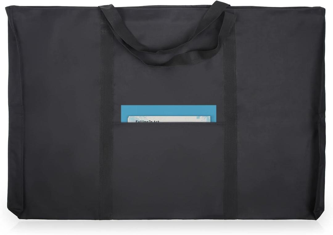 JJRING Dacron Light Weight Art Portfolio Tote Bag, 25'' x 37'' for 24'' x36'' Black Carrying Storage Case For Poster, Sketching, and Drawing