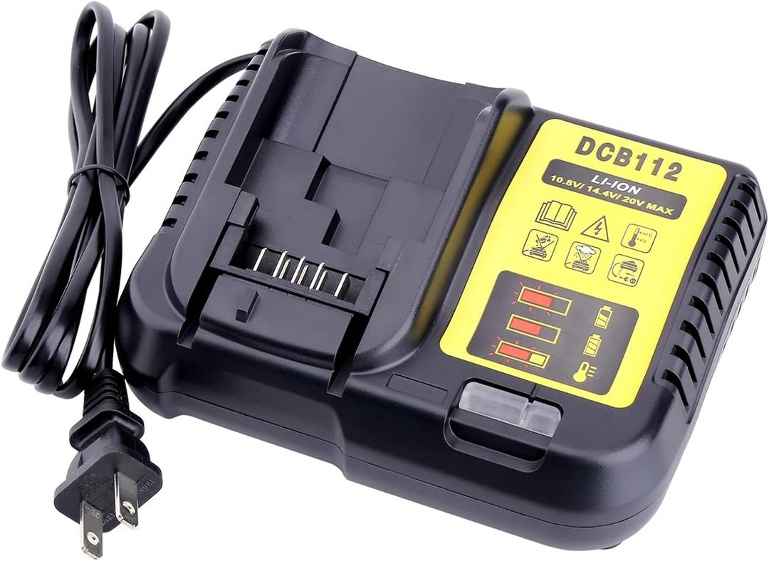 Biswaye DCB112 DCB115 20V Max Charger Charges All DCB201 DCB204 DCB606 DCB609 DCB207 DCB206 DCB203 DCB200 DCB120 DCB127 12V Max, 20V Max and 60V Max Li-Ion Cordless Tool Battery Packs
