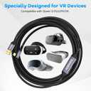 Link Cable with 27W Charging Port 25FT, Compatible with Meta Oculus Quest 2, Pico 4, PC VR, Steam VR, USB 3.0 A to USB C 5Gbps Cable for VR Headset, Unidirectional, Note: Not for Quest 3 Version 79