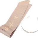 LABRIMP Rose Gold 45th Birthday Tiara and Sash Set with Crystal Rhinestone Party Crown Headband for Women Event Hair Accessory and Cake Topper Decor