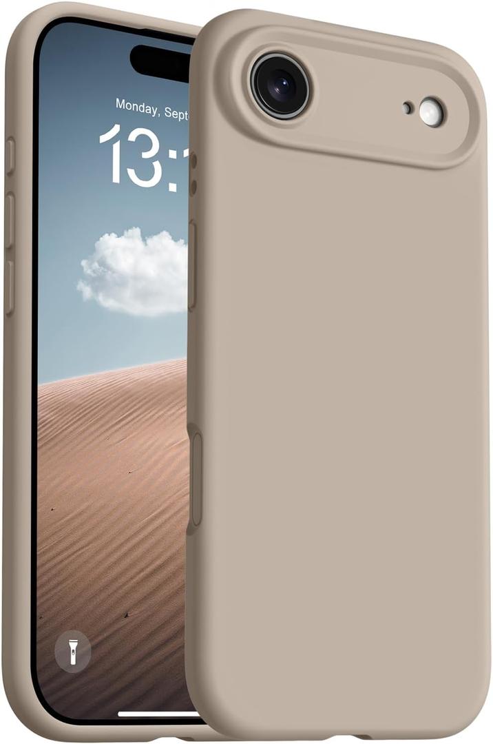 OTOFLY Magnetic for iPhone 17 Air Case,Compatible with Magsafe,Classic Liquid Silicone Mobile Phone Case,Integrated Camera Control Button,Anti-Scratch Microfiber Lining, Light Coffee Brown