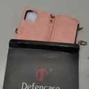 Defencase for iPhone 16 Pro Max Magnetic Wallet Case Compatible with Magsafe with RFID Blocking Zipper Strap Card Holder for Women PU Leather Detachable Case for iPhone 16 Pro Max (6.9"), Rose Pink