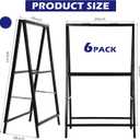 Kigley 6 Pcs A Frame Sign 24 x 36 Inch Folding Sidewalk Sandwich Board Signs Heavy Duty Double Sided Metal Poster Board Display Stand for Businesses Indoor Outdoor Street Store Advertising Poster
