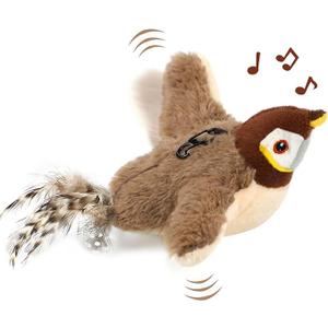 Tocirelo Cat Toy Flapping Bird (No Flying) - Simulate Chirping Flappy Bird, Interactive Cat Toys for Bored Indoor Adult Cats, Rechargeable Realistic Catnip Kicker Toy with Flapping Wings for Kitten