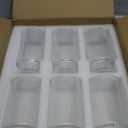 6 Pack Ribbed Drinking Glasses, 16 oz Vintage Glass Cups, Highball Glasses, Premium Iced Coffee Glasses, Clear Glass Tumbler, Cocktail Glasses, Elegant Glassware for Water Juice Whiskey Beer