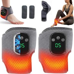 Triple Technology Foot & Ankle Wrap  Cordless Heated Wrap with 3 Speed Settings & 5 Heat Levels for Ultimate Comfort & Relaxation (Ankle Massager B)