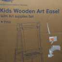 YOHOOLYO Kids Easel Wooden Children Art Easel Paper Roll,Double Sided Magnetic Whiteboard Chalkboard Dry Eraser Adjustable Height for Boys Girls Gifts