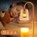 Adjustable Candle Warmer Lamp with Timer - Electric Light Wax Warming Dimmable Flameless Top Melter Heater Melting Heating Height Small Jar Candles Gifts Women Mom Birthday Home Desk Modern Decor