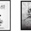 Americanflat 28x40 Poster Frame in Black - Use as 24x36 Poster Frame with Mat or 28x40 Frame Without & 20x28 Picture Frame in Black - Photo Frame with Engineered Wood Frame