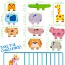 Vaiheng Toys for Toddlers 1-3, Montessori Toys for 1 2 3 4 Year Old Boys & Girls, Toy Age 2-4 0-2 Kids Baby, 1 2 3 Year Old Girls Boys Gifts, Wooden Animal Blocks Stacking Education Puzzles Toy
