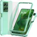 Ailiber Case for G 2025, Motorola Moto G 5G 2025 Phone Case with Screen Protector, Dual Layer Protection, Shockproof Corners TPU Bumper, Rugged Silicone Cell Phone Cover-Mint Green