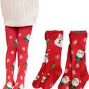 Christmas Toddler Tights,2PCS Tights for Baby Girls Infant Leggings Stockings Pantyhose for Newborn 2-12 Years (M)