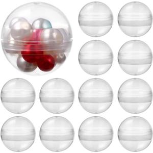 NOLITOY 100pcs Clear Plastic Fillable Balls, 32mm Acrylic DIY Ornaments Display Round Storage Balls for Christmas Holiday Wedding Party Home Decor