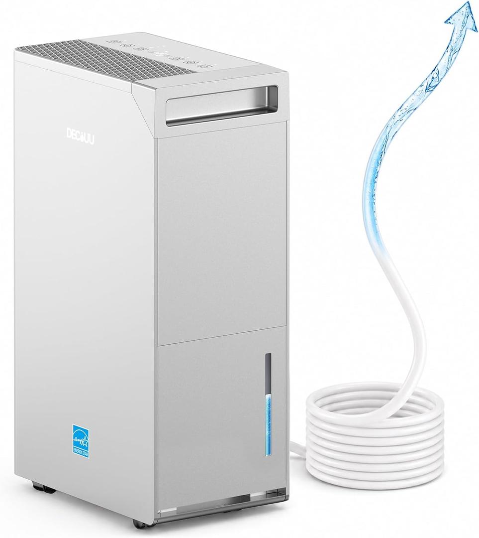 5000 Sq.Ft Energy Star Most Efficient 2024 Dehumidifier with Pump,DECIUU Max 100 Pint Dehumidifier for Basement with Drain Hose,Intelligent Humidity Control for Home Bathroom Garage