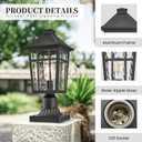 Lamp Post Outdoor Lighting 16.5 Inch Black Outdoor Post Lights Waterproof Aluminum Pole Lantern for Garden Patio Pathway E26 Socket, 16.5 inch - 1 pack
