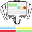 Seajan 6 Pcs Magnetic Paddle Set Education Dry Erase Double Side Handheld Answer Board with Counters Discs Phonemic Awareness Phonics Games Toy for Students Kids (Black)