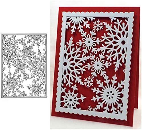 Christmas Snowflake Metal Die Cuts,Frame Snow Flower Cutting Dies Cut Stencils for DIY Scrapbooking Album Decorative Embossing Paper Dies for Card Making