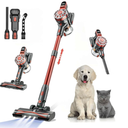 Cordless Vacuum Cleaners for Home with Powerful Suction,Stick Vacuum Cordless Rechargeable,Up to 35 Mins Runtime,Lightweight Hardwood Floor Vacuum for Pet Hair,Carpet(Red)