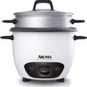 Aroma Housewares 14-Cup (Cooked) (7-Cup UNCOOKED) Pot Style Rice Cooker and Food Steamer (ARC-747-1NG),White