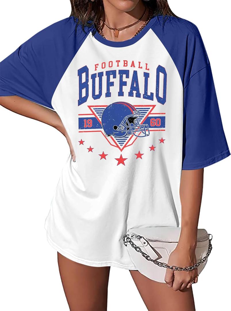 Football Shirts Women Game Day Shirt Sequin Gameday Outfits Football Team Fans Graphic Tees Fall Sports Jersey (L)