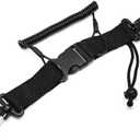 Surf turtle Scuba Diving Lanyard,Stainless Steel Spring Coiled Lanyard Clip with Webbing Strap Quick Release Buckle Great for Scuba Diving, Flashlights,Cameras, 2 Pieces