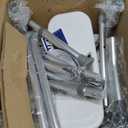 Drive Medical Shower Chair with Back & Padded Arms - Adjustable Height Bath Seat for Safety & Comfort - Lightweight Aluminum Construction- 350 Lb Capacity - White