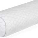 Kingnex Bolster Roll Pillow Under Knee for Back Sleepers Between Legs for Side Sleep to Relief Lower Back Pain Shredded Latex Filling and Removable Cooling Cover 20x8