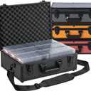 Graded Card Storage Box Holds 155+ Graded Cards or 700+ Top Loaders - Aluminum Alloy Trading Cards Case, Sports Card Storage Box with Lock, Fits PSA, CSG, BGS (XL Black)