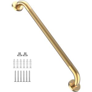 32 Inch Anti Slip Shower Grab Bar Gold, Munzong 2 Pack Bathroom Grab Bar, Knurled Bathroom Balance Bar,Safety Hand Rail Support Handicap Elderly Injury Senior Assist Bath Handle