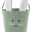 Holiday Home® Easter Corduroy Bunny Basket, Green, 3PCS