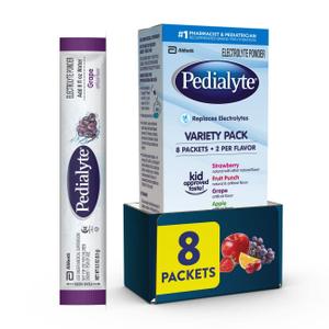 Pedialyte Electrolyte Powder Packets, On-the-Go Hydration Variety Pack-8ct (EXP 08/01/26)