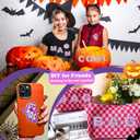 NICEVINYL Halloween Self-Adhesive Letter Patches: 60PCS Purple Fabric Stickers for Clothing - Ghosts Cats Pumpkin Witch Hats Embroidered Letters Patches Stick on Costumes Hats Bags Dress