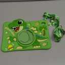 Boaretiu Tablet Case - Cute Cartoon Silicone Cover with Adjustable Shoulder Strap & Rotating Stand for Kids Boys Girls, for Samsung Galaxy Tab S10 FE 2025/S9 FE 2023 Case 10.9", Green Dinosaur