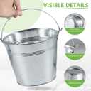 OBTANIM 8 Pack Galvanized Metal Buckets with Handle Ice Pails for Plants, Succulents, Party Favors Organizing, Rustic Home Decor or Classrooms Pencil Storage (9 x 5.9 inch)