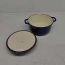 Mueller 6qt Enameled Cast Iron Dutch Oven, Heavy-Duty Casserole and Braiser Pan with Lid and Knob, Safe for All Cooktops, Aqua Blue