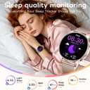 Smart Watch for Women, 1.27" HD Touchscreen Smartwatch with Bluetooth Call & Text Notification, 130+ Sport Modes, IP68 Waterproof Fitness Tracker with Heart Rate/Sleep Monitor, 3 Bands