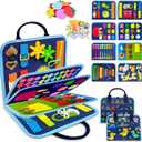 Exorany Busy Board Montessori Toys for Toddler Boy Birthday Gifts, Busy Book Sensory Learning Toys for Toddlers, Toddler Boy Airplane Car Travel Toy Educational Activities