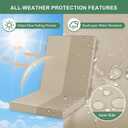 Summsun Outdoor Dining Chair Cushions 4 Pack, Water Resistant High Back Patio Seat Cushion Set with Ties, Removable Covers, Non-Slip Bottom for Garden Lawn Patio Furniture, 44 x 20 Inch, Cream