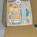 Wooden Baby Walker, Multiple Learning Activities Center Develops Motor Skills for Infant to Toddler, Push and Pull Walkers with Wheel for Boys Girls