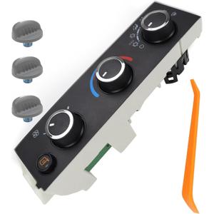 599-294 Climate Control Module A/C Heater Air Conditioning Panel, Compatible with Chevy Express & GMC Savana 1500 2500 3500 4500 (2008-2022) with 3 Spare Switch Buttons & Pry Tool